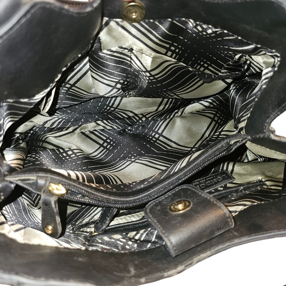 London Fog Faux Ostrich Lark Satchel - Picture 10 of 16